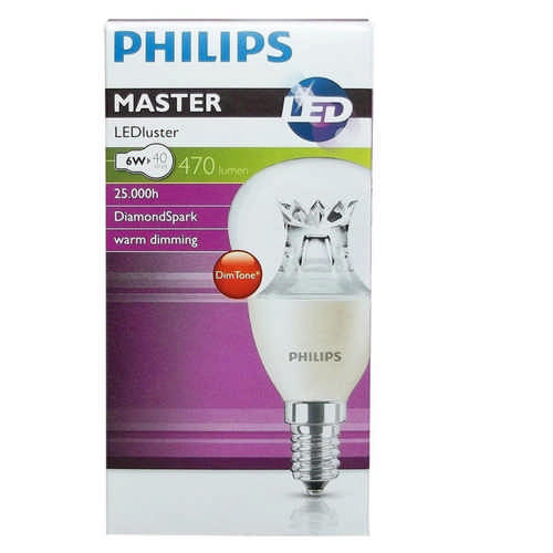 Master LEDluster Tropfenlampe E14 6 Watt 827 extra klar dimmbar - Philips