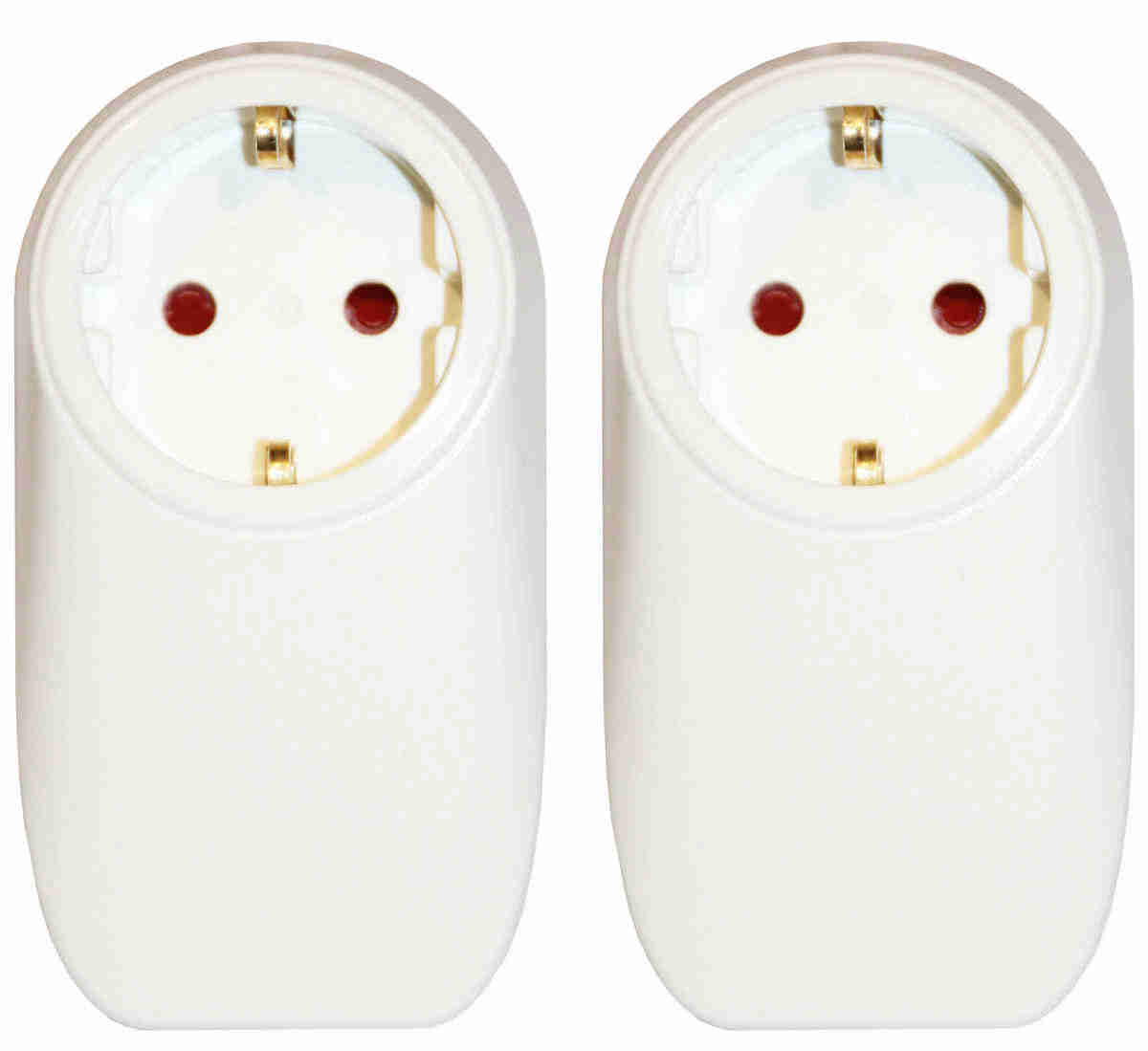 Steckdosenadapter mit 2 USB-Ladebuchsen weiß (2 Stück)
