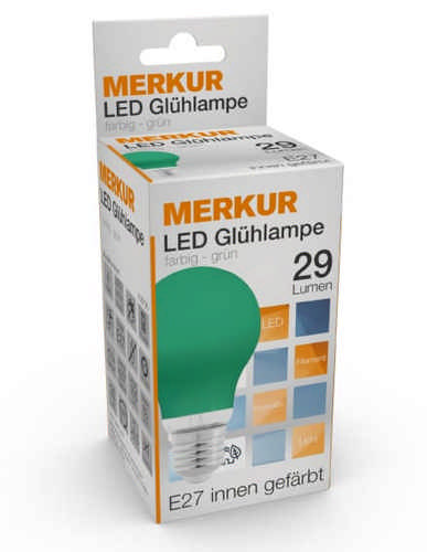 Heitronic LED Leuchtmittel E27 4 Watt A60 grün