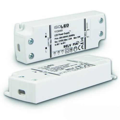 Heitronic LED Trafo 12 Volt DC 0-15 Watt ultraflach