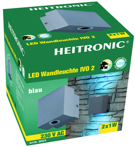HEITRONIC - LED WANDLEUCHTE IVO 2 BLAUE LED