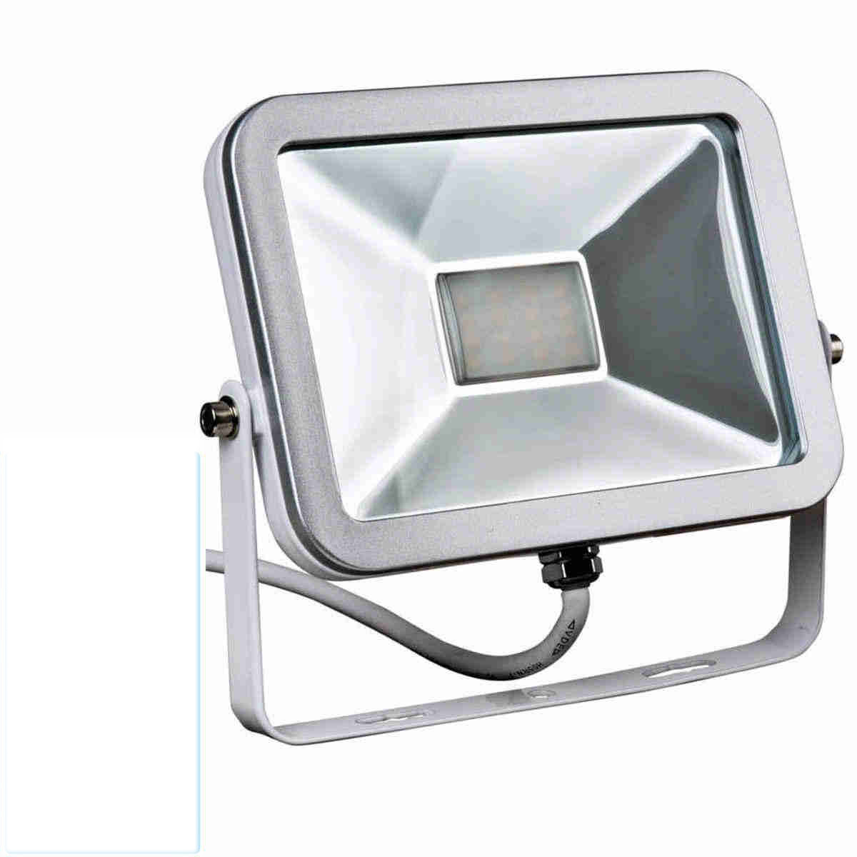 HEITRONIC - LED Flutlichtstrahler OXFORD 20 Watt 1150 Lumen 850 5000 Kelvin Tageslicht 100 Grad weiss/silber