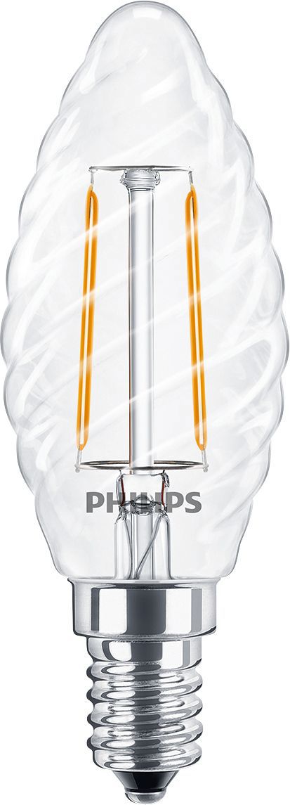 Philips CorePro LEDcandle Filament Kerzenlampe 2 Watt E14 827 2700 Kelvin ST35 gedreht klar warmweiss extra