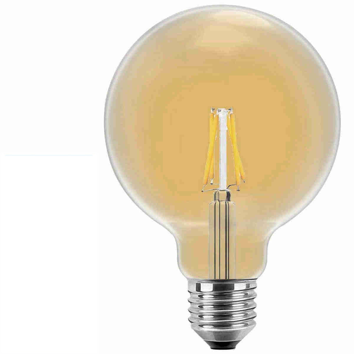 Blulaxa - LED Filament Vintage Globelampe 4 Watt E27 Warmweiss extra 2200 Kelvin