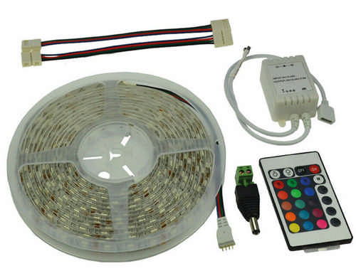 S+H LED Band- 5m Set 10mm 30x SMD5050/m 12 Volt DC 7,2 Watt /M RGB 120 Grad ohne