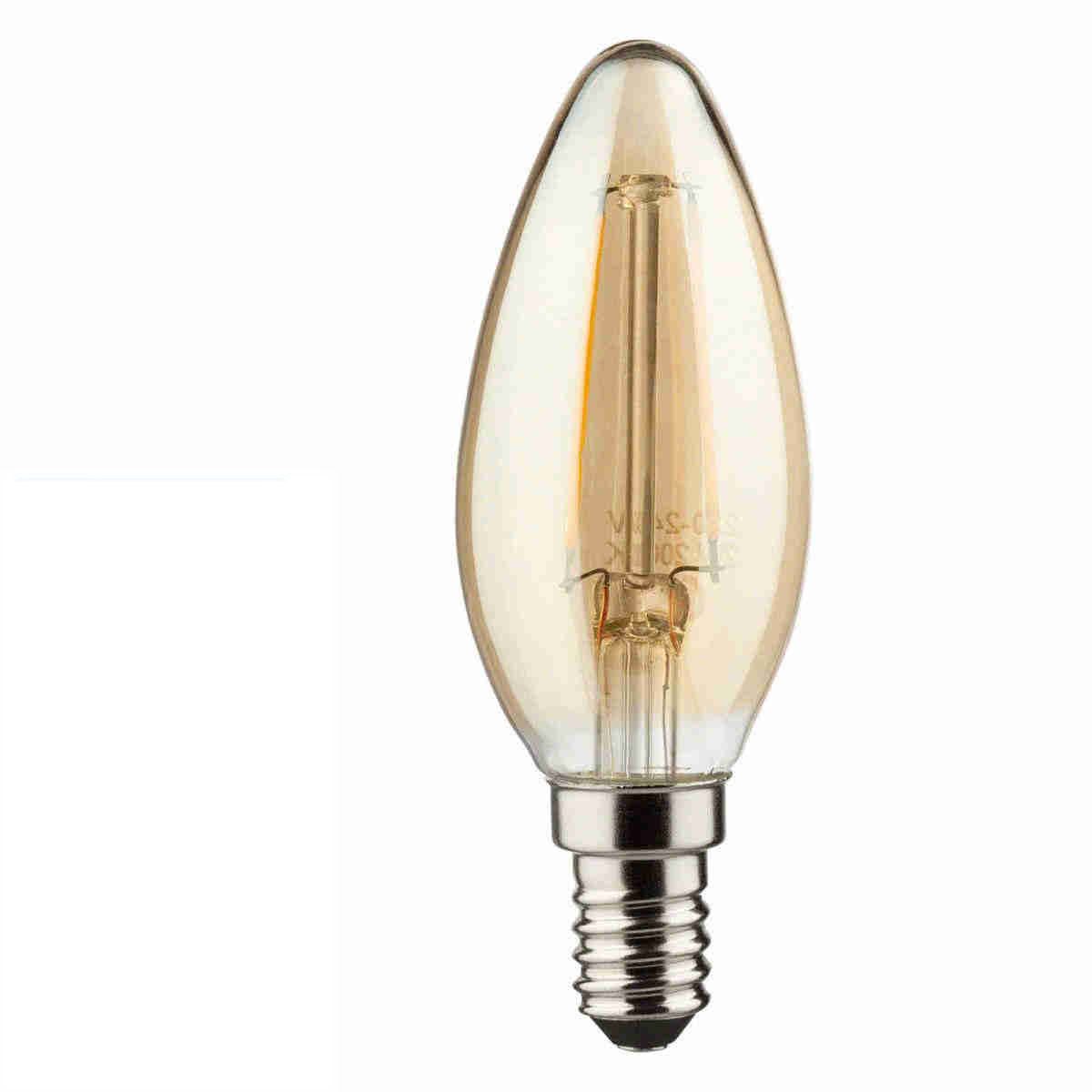 LED Filamentlampe gold Kerzenform Retro-LED 2,2 Watt E14 2000 Kelvin - Müller Licht
