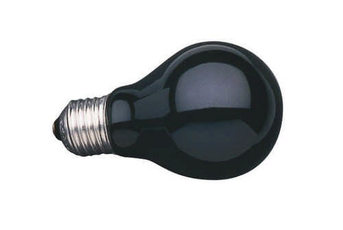 S+H Schwarzlichtlampe Allgebrauchsform 60x105mm Sockel E27 235 Volt 75 Watt 