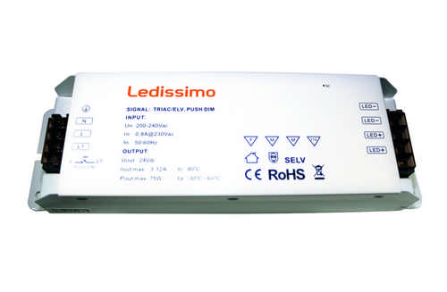 Heitronic LED Konstantspannungs-LED-Netzteil 75 VA 12 Volt 33A IP20 dimmen von 01% bis 100%