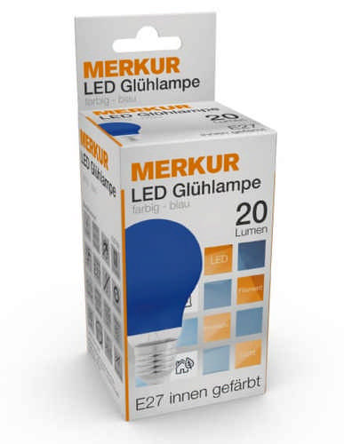 HEITRONIC LED Leuchtmittel E27 4 Watt A60 blau