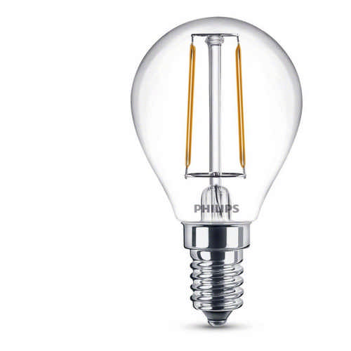 Classic LEDcandle Filament Tropfenlampe P45 klar 2 Watt E14 2700 - Philips