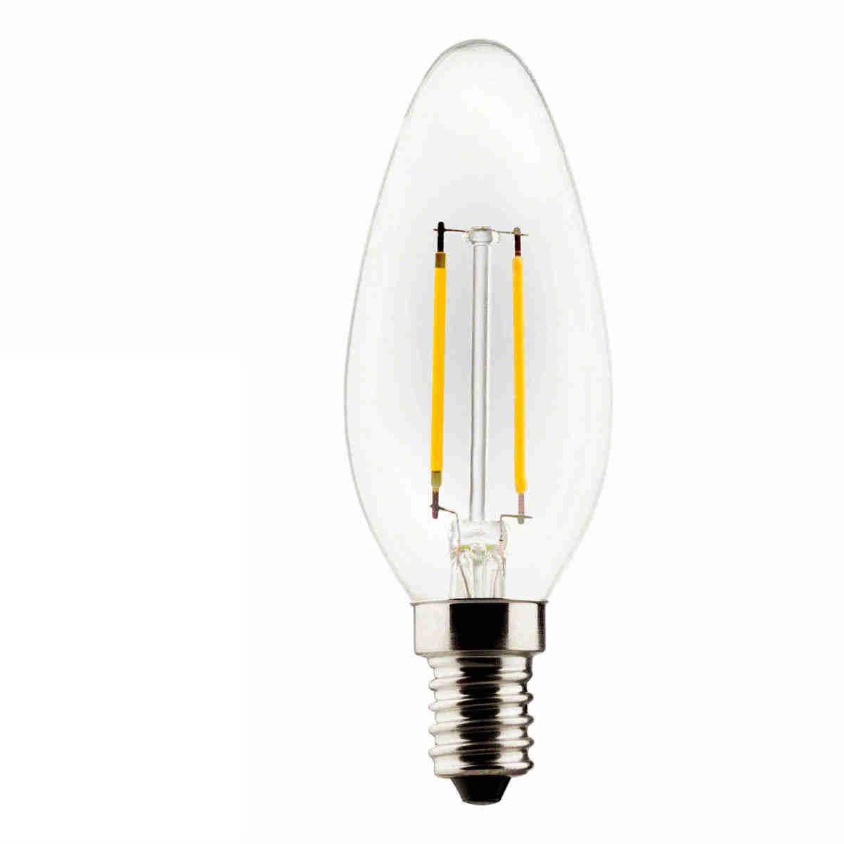 LED Filamentlampe klar Kerzenform Retro-LED 2 Watt E14 2700 Kelvin - Müller Licht