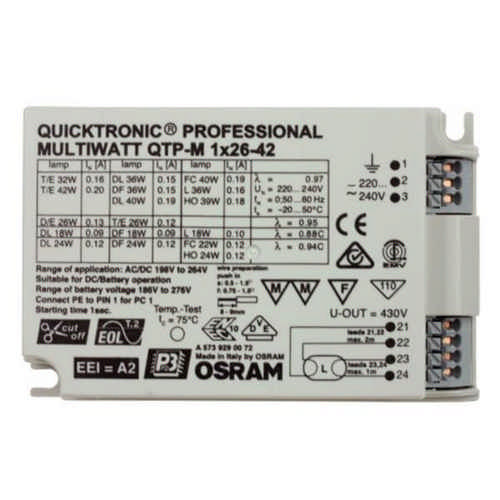 Osram EVG QTP-M 2x26-42 Multiwatt PL-C26 PL-T32/42 PL-L24/36 Dulux-F24/36 T5C22+40 TL524 TLD36