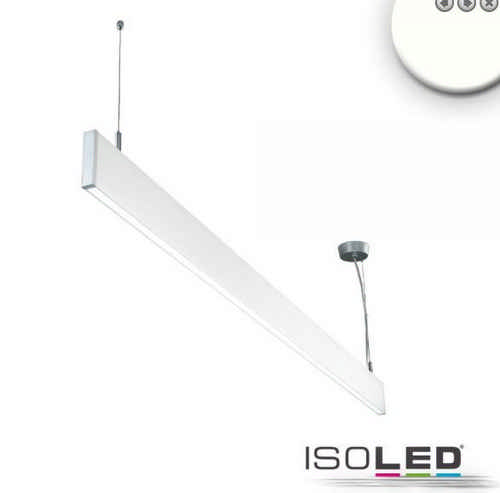 Isoled - LED Hängeleuchte Linear UP+DOWN prismatisch, weiß, linear verbindbar 25 Watt Warmweiss 3000 Kelvin